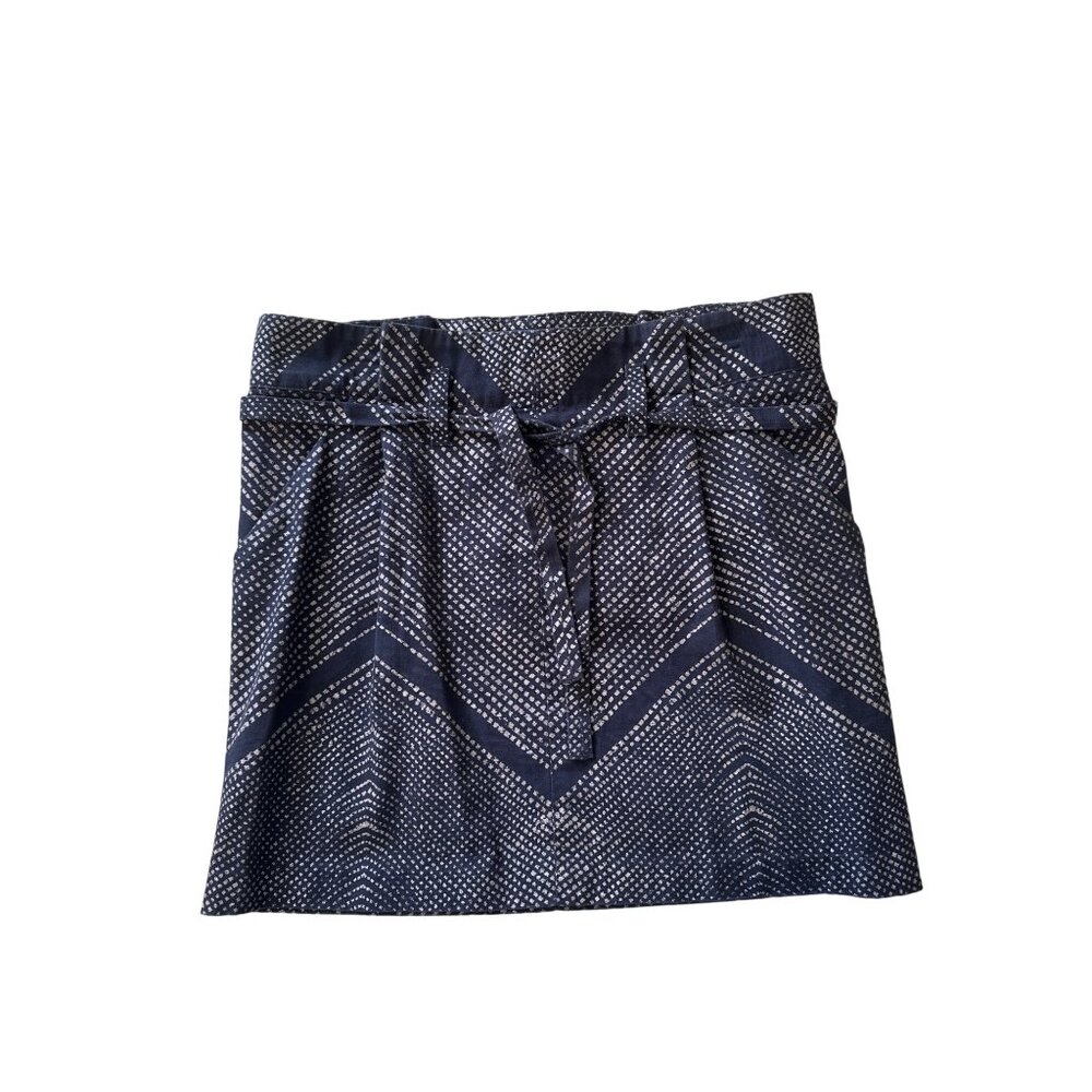 💖Gap Women's Blue & White Patterned Mini Skirt Size 0 Cotton Blend Stylish